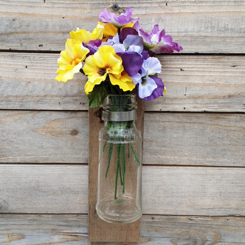 Hand Crafted Vintage Bottle Wall Vase